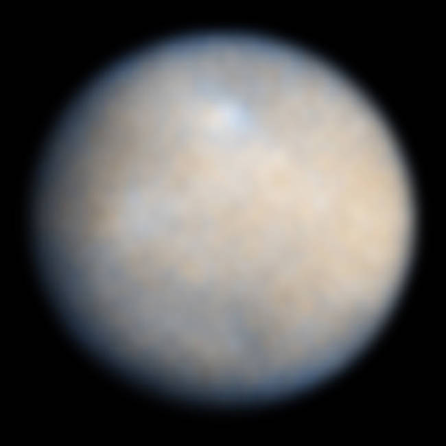 Watery Plumes on Ceres. Ceres, a dwarf planet, was seen shooting watery plumes this year. This is something that is thought to happen when it gets close enough to the sun that its ice is sublimated. Despite being much smaller than Earth, Ceres is thought to have even more fresh water on it.