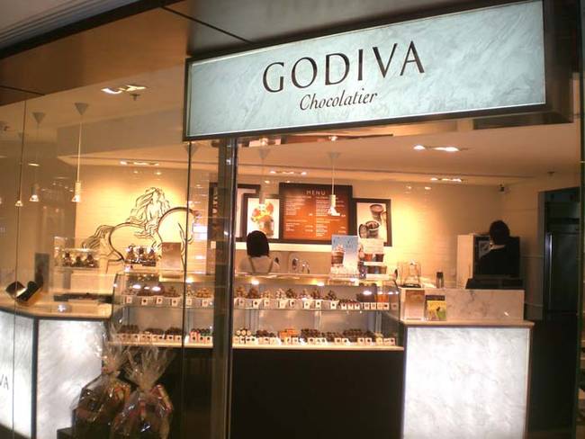 Godiva. Get a free truffle every month by signing up for their rewards program.