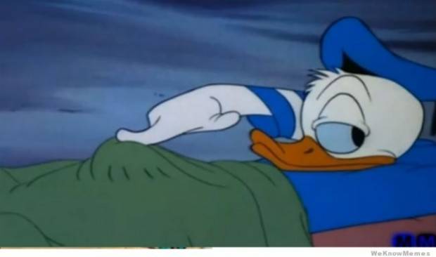 When Donald Duck was sporting some major morning wood.