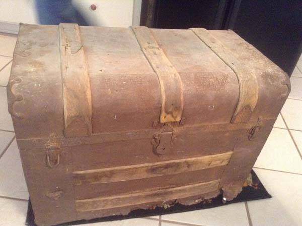 Here is the trunk. Besides their deceased relative, their grandmother was the only other person who knew of its existence.