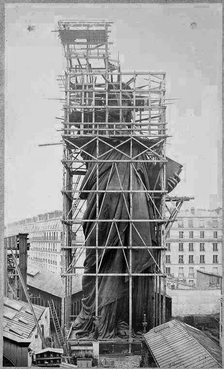 The finished Statue Of Liberty in France before coming to America.