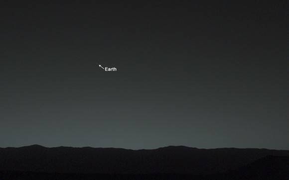 A picture taken of planet earth, from mars. WOW.