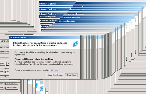 When Internet Explorer crashed.