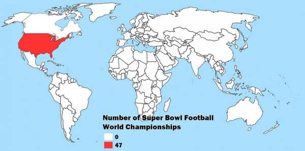 The only country that cares about the Super Bowl and (American) Football.