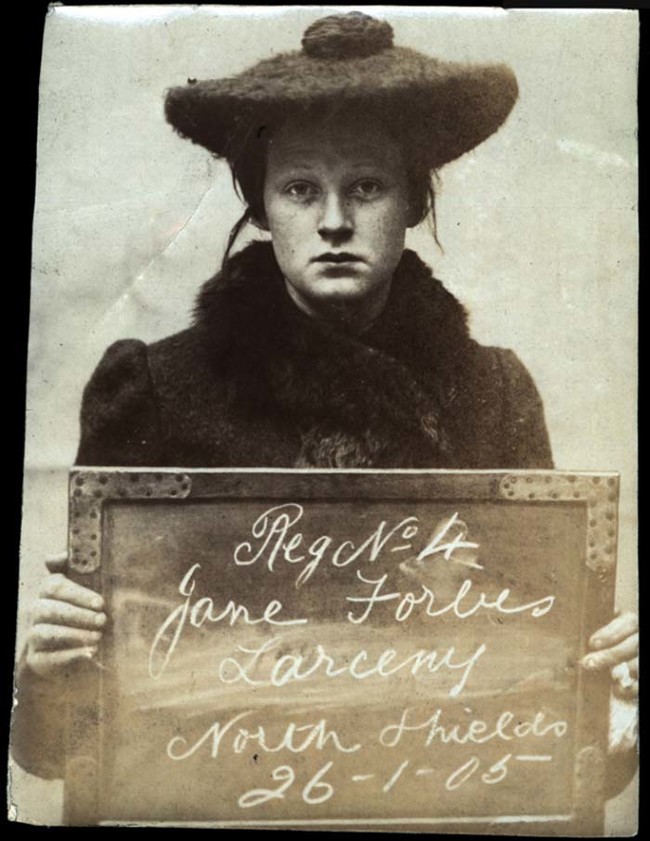 Jane Forbes. Arrested for larceny.