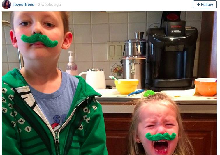 "I celebrated their ancestry w/ fun St. Patrick's day mustaches."