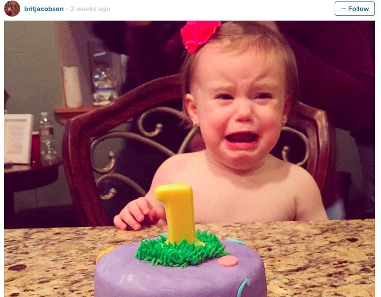 "We wouldn't let her smash the cake until after we sang happy birthday."