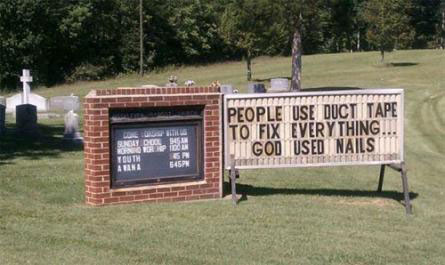 grass - People Use Duct Tape To Fix Everything... God Used Nails Touth Te