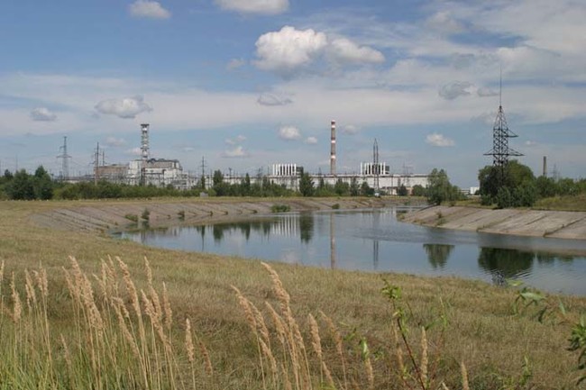 A view of the former power plant from the road.