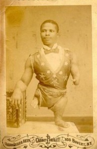 Nicodemus the Indescribable: Nicodemus, born John Doogs, was born with truncated limbs. He was, however, remarkably strong and extremely talented in acrobatics.
