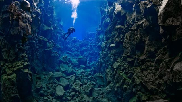 The longest mountain range on the planet is actually below the ocean. The Mid-Ocean Ridge, which cuts down the center of the Atlantic ocean, is 23,000 miles long, with peaks far higher than those of the Alps. It takes up 23% of the Earth's total surface.