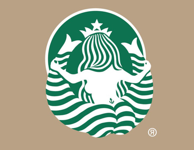 Starbucks mermaid loves being topless and spread eagle.