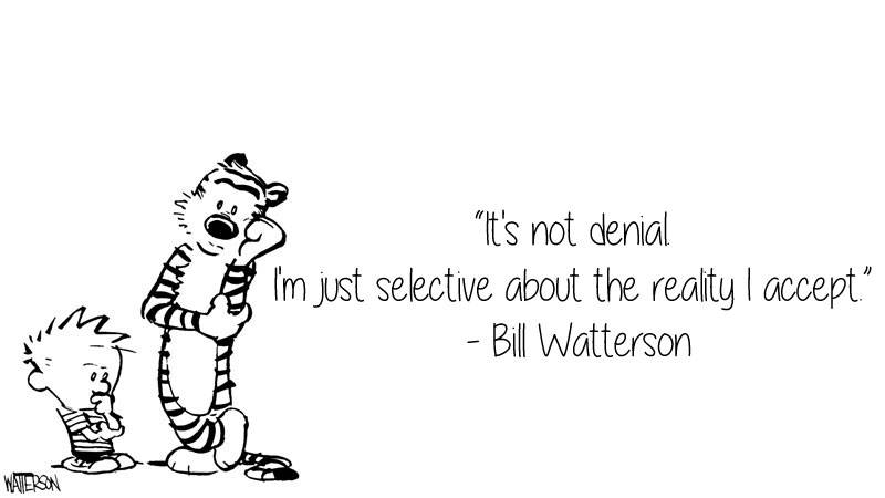 calvin and hobbes dog - It's not denial I'm just selective about the reality I accept." Bill Watterson Waterson