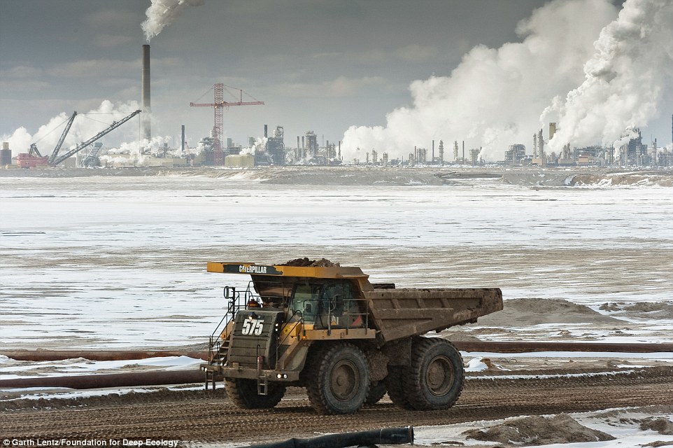 Huge mining operations in the tar sand regions of Alberta, Canada.