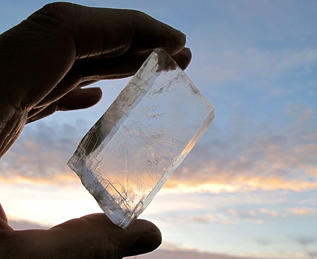 Iceland spar: 
It was long held in ancient Nordic myth that a magic gem was used to navigate the seas in low-visibility situations. Scientists have recently figured out that this gem is real and is more deeply rooted in science than magic. The Iceland spar refracts light to make it visible in cloudy or nighttime conditions.