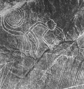 Nazca lines: 
The Nazca desert in Peru is home to a series of huge, mystical geoglyphs that were etched into the Earth's surface between 450 and 600 A.D. These geological designs are truly bizarre when you think about how the miracle of flight didn't exist until quite some time after this. Who were these ancient messages meant for, then?