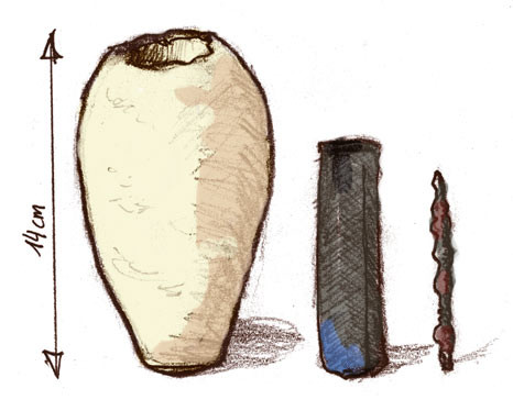 Baghdad battery: 
Elon Musk might be at work perfecting the electronic battery today, but as early as 250 B.C., clay batteries were used in an ancient town near Baghdad that could produce at least two volts of electricity. What could they possibly have been powering back then? Nobody knows.