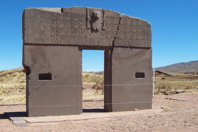 The Gate of the Sun: 
This archaeological marvel comes from the Tiwanaku, which was a civilization that lived in modern-day Bolivia before the Incas. Their work appears to outshine even the Aztec's in terms of technological know-how. For instance, one of the quarries where the stones for this arch were found is 50 miles away from the site. That seems a bit too far for a civilization that didn't even make use of animal labor to drag the stones.