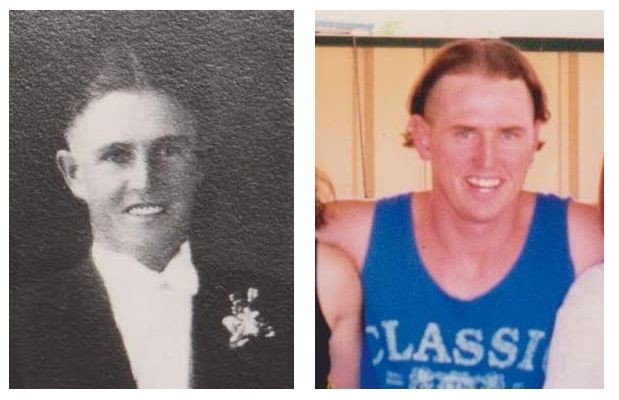 Grandfather Henry Daniel and Grandson Casey Edward (both photographed at age 21)