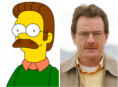 Bryan Cranston and Ned Flanders, The Simpsons