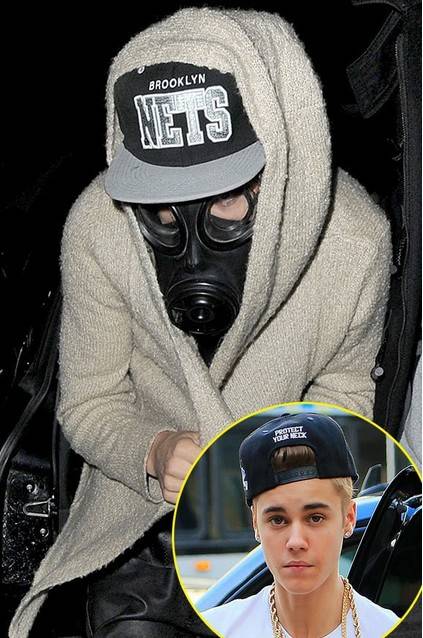 He wore a gas mask in order to make himself more, I mean less, conspicuous?