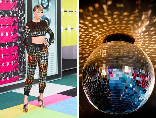 Taylor Swift rocked her look like the disco ball she is.
