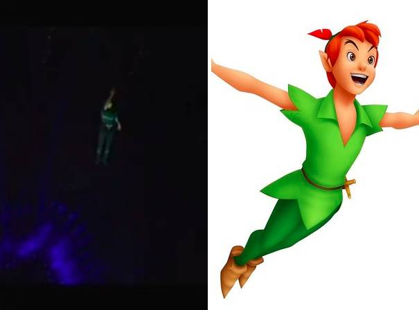 He also had this flying moment where everyone saw him as Peter Pan.