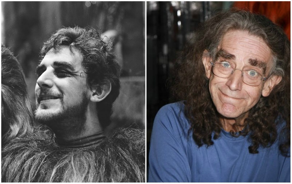 Peter Mayhew (Chewbacca), 1977 and 2015