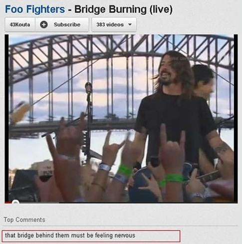 sydney harbour bridge - Foo Fighters Bridge Burning live 43Kouta Subscribe 383 videos Annmann Top that bridge behind them must be feeling nervous