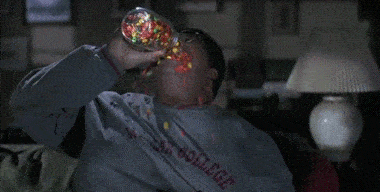 The guy who eats his candy as loudly as possible during literally the quietest moments of the movie.