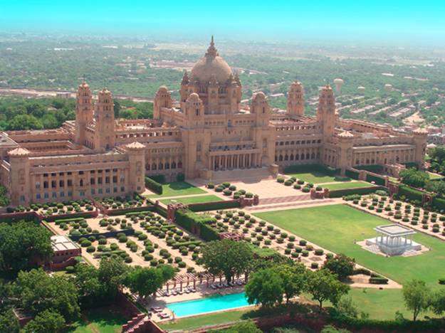 Constructed in 1928 for a Maharaja ("high king"), Umaid Bhawan Palace in Jodhpur, India has since been converted into an unreal hotel.