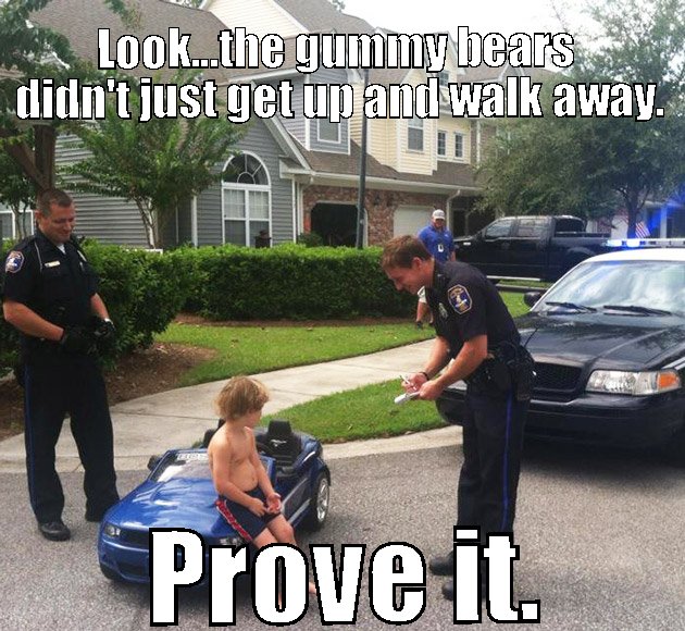cop questions kid about gummy bears