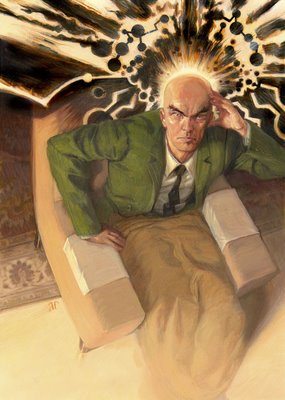 Professor Charles Xavier. He came from wealth, hence the huge mansion and estate. His psychic powers allow him to get potentially unlimited resources, but his morals and integrity don't let him abuse that