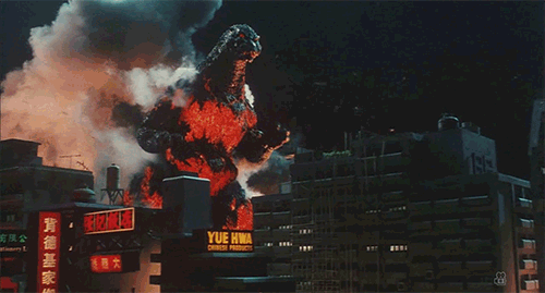 Godzilla getting spooked!