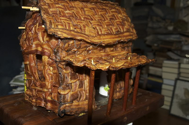 Bacon Gingerbread house. Yummmm.