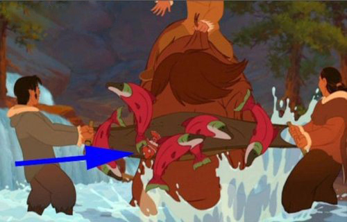 Brother Bear - Nemo makes a quick cameo during the scene where Kenai disrupts the salmon fishing.