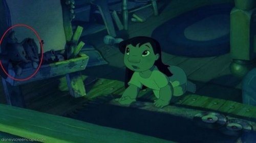 Lilo and Stitch - A Dumbo doll is seen on Lilo's easel.