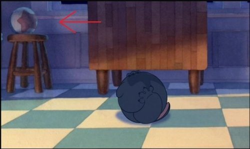 Lilo and Stitch - The ball from Pixars Luxo Jr. can be seen in the background.