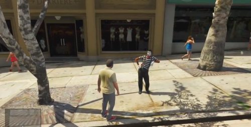 A mime can be seen around downtown Los Santos. Get close enough and he'll start performing.