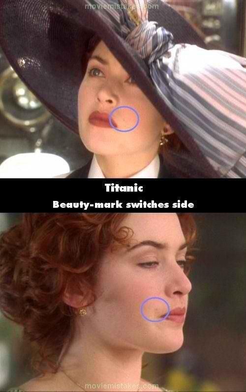movie mistakes - movietuista c om Titanic Beautymark switches side moviemistakes.