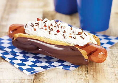 Chocolate Eclair Hot Dog.
