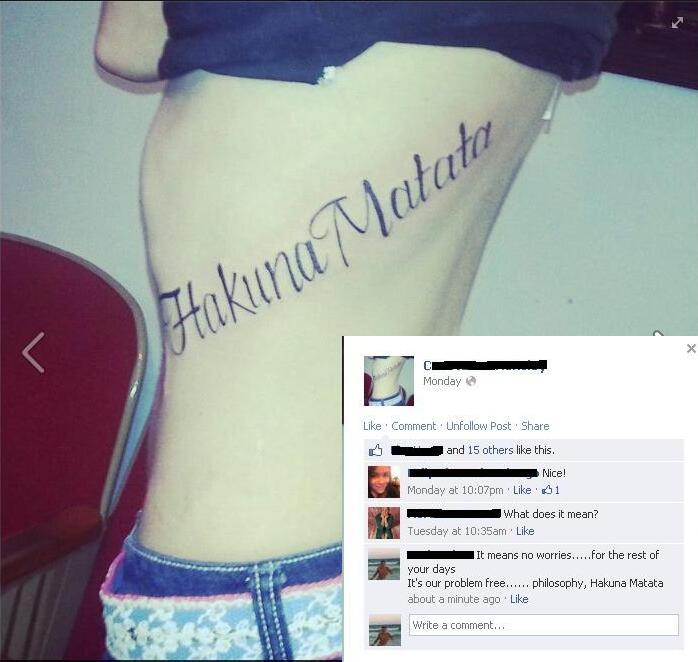 Great tattoo and dumb ass comments
