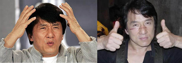 Jackie Chan and his stunt double on the set of EVERY MOVIE.