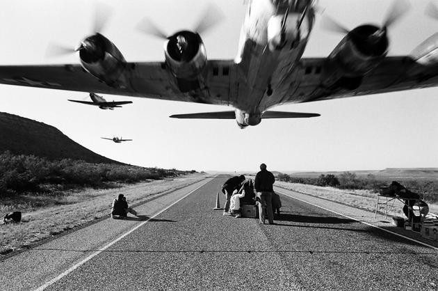 A B-17, P-51 and a F4F Wildcat do an ultra low pass. In 1991 the CAF partnered with the Don't Mess With Texas Campaign to create an Anti-Littering Commercial.