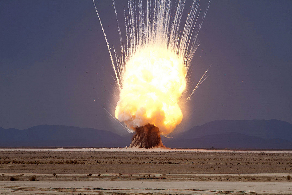 More than 7200 pounds of unserviceable tank rounds, mortars and 1700 pounds of composition C-4 detonates near Camp Leatherneck, Afghanistan.