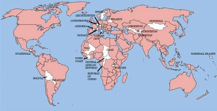 The Only 22 Countries in the World Britain Has Not Invaded