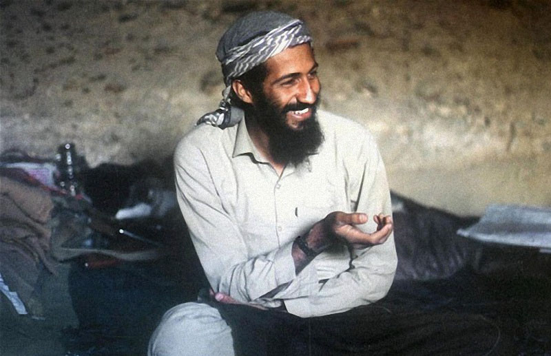 Young Osama Bin Laden in a cave while fighting the invading Soviet forces. Jalalabad region, Afghanistan, 1988. There is controversy about Bin Laden having ties to the American CIA during this time period.