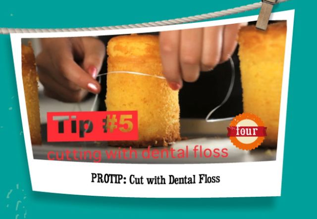 Dental Floss also Doubles as a Knife for Cake