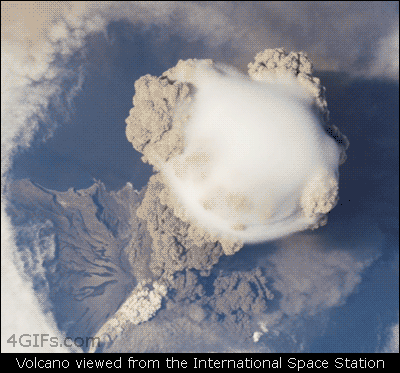 international space station - 4GIFs.com Volcano viewed from the International Space Station