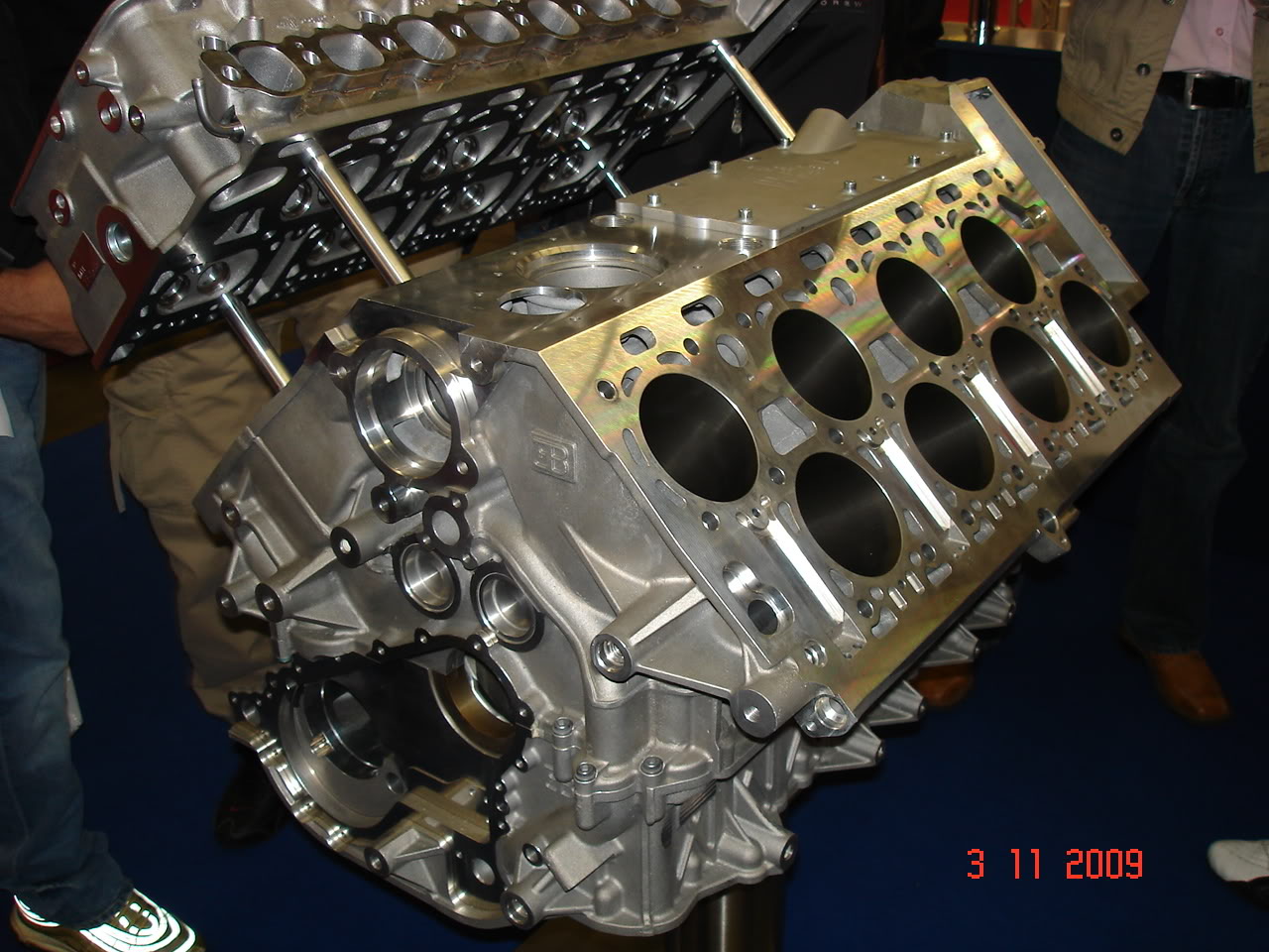 The top of the W-16 block from a Bugatti Veyro